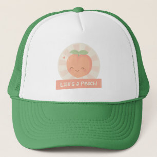 Casquette La vie est une pêche, humour alimentaire mignon