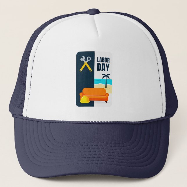 Casquette Labor Day Work and Relax Illustration Shirt (Devant)
