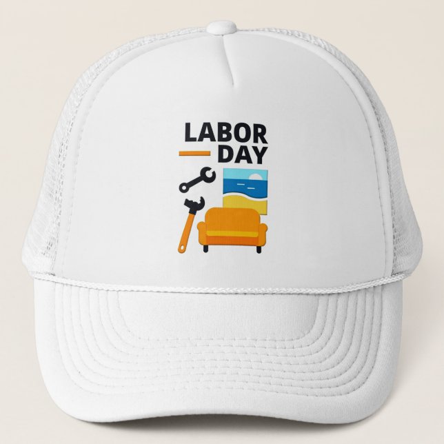 Casquette Labor Day Work Hard Relax Design with Tools (Devant)