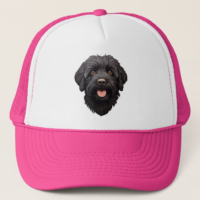 Casquette Labradoodle Chien noir (Devant)