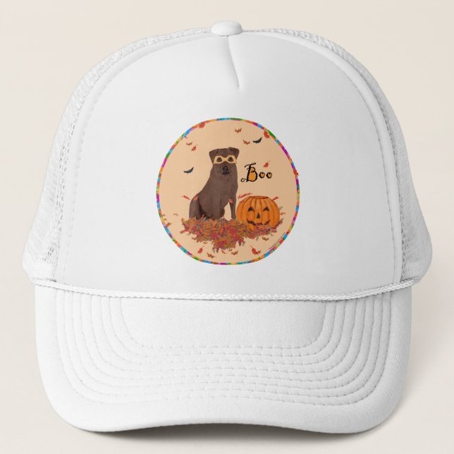 Casquette Labrador Retriever marron Halloween (Devant)