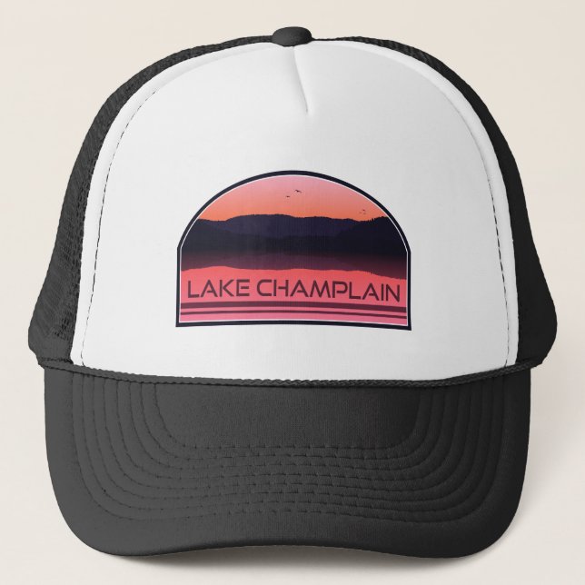Casquette Lac Champlain New York Vermont Red Sunrise (Devant)