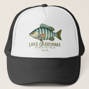 Casquette Lac Okeechobee Floride vêtements de poisson nautiq