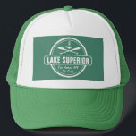 Casquette Lac Supérieur, ville sur mesure, nom, ancre, pagai<br><div class="desc">Ce design d'ancre nautique du lac Supérieur est personnalisé avec votre ville ou région préférée du Minnesota, du Wisconsin, du Michigan ou de l'Ontario au bord du lac (comme Duluth, Beaver Bay, Lutsen, Grand Marais, Two Harbour, Bayfield, Madeline Island, Baileys Harbour, Egg Harbour, Sturgeon Bay, Marquette, Munising, Big Bay, Thunder...</div>