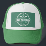 Casquette Lac Supérieur, ville sur mesure, nom, ancre, pagai<br><div class="desc">Ce design d'ancre nautique du lac Supérieur est personnalisé avec votre ville ou région préférée du Minnesota, du Wisconsin, du Michigan ou de l'Ontario au bord du lac (comme Duluth, Beaver Bay, Lutsen, Grand Marais, Two Harbour, Bayfield, Madeline Island, Baileys Harbour, Egg Harbour, Sturgeon Bay, Marquette, Munising, Big Bay, Thunder...</div>