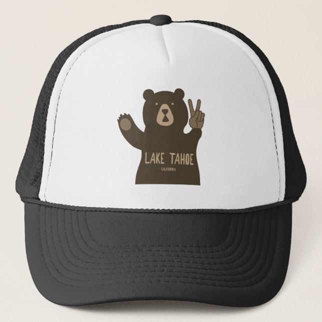 Casquette Lac Tahoe Californie Nevada Peace Bear (Devant)