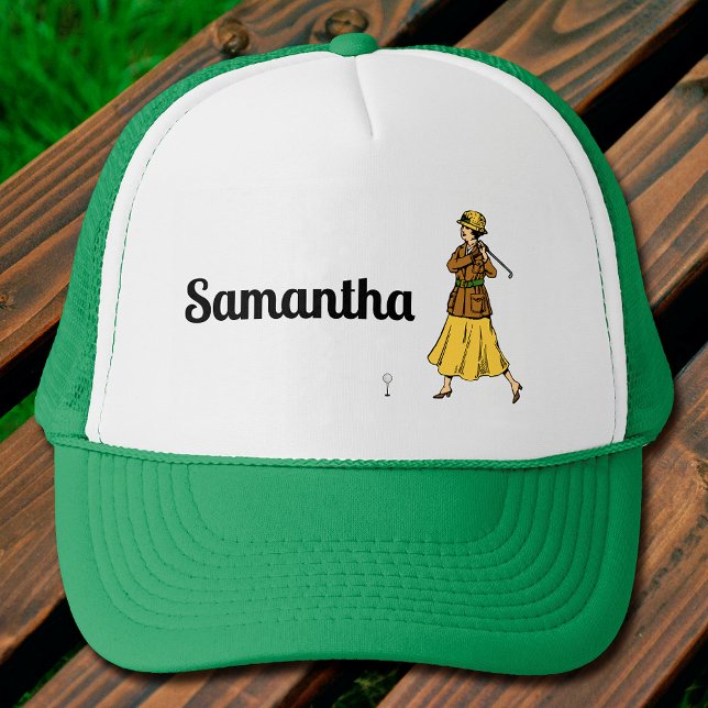 Casquette Lady Golfer se prépare à partir (Créateur téléchargé)