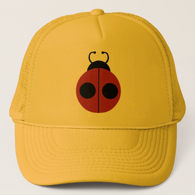 Casquette Ladybug 60s rétro cool rouge jaune (Devant)