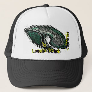 Casquette Laguna Beach California surfer vagues noir casquet