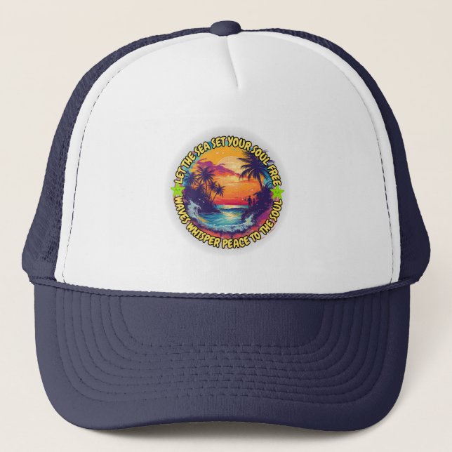 Casquette Laissez la mer mettre votre âme libre (Devant)