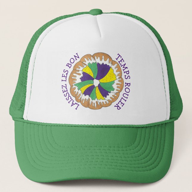 Casquette Laissez Les Bon Temps Rouler Mardi Gras King Cake (Devant)