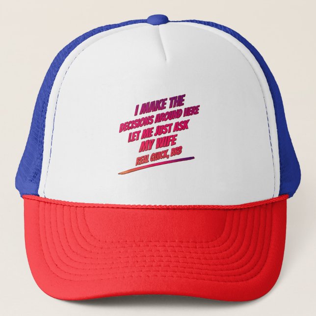 Casquette Laissez-moi juste demander à ma femme - Mari drôle (Devant)