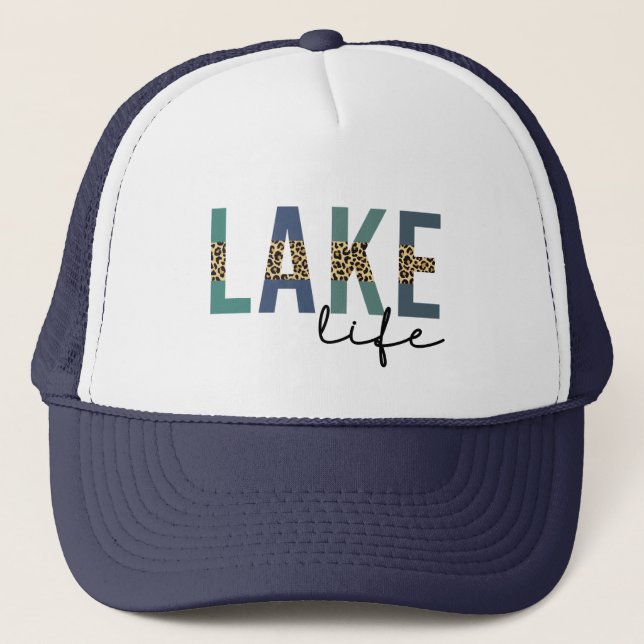 Casquette Lake Life Happy Place Lake House CheetahTypographi (Devant)