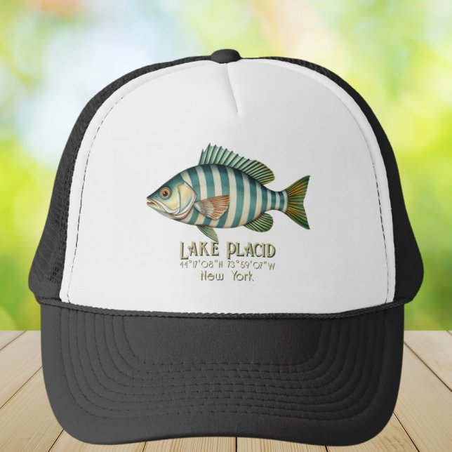 Casquette Lake Placid New York vêtements de poisson nautique (Créateur téléchargé)