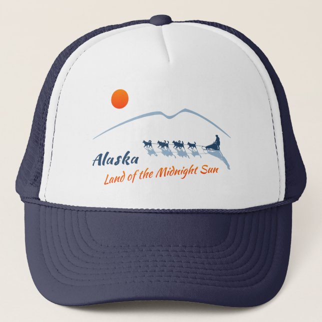Casquette L'Alaska. Terre du Sun de minuit - logo de couleur (Devant)
