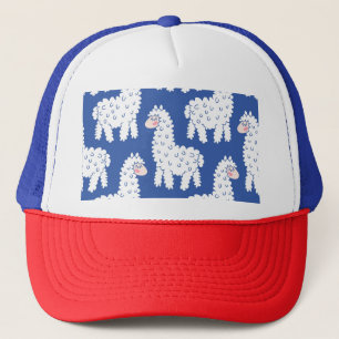 Casquette Lama alpaca, motif vintage