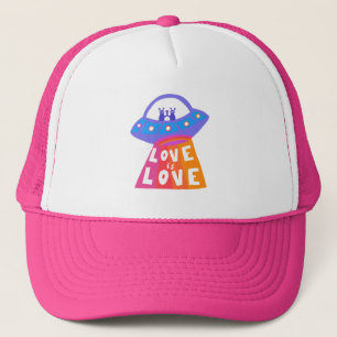 Casquette L'AMOUR C'EST L'AMOUR UFO Cute Colorful Rainbow Pr