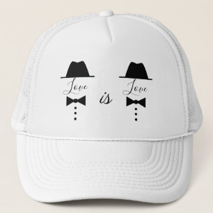 Casquette L'amour est amour, couple gai noir et blanc