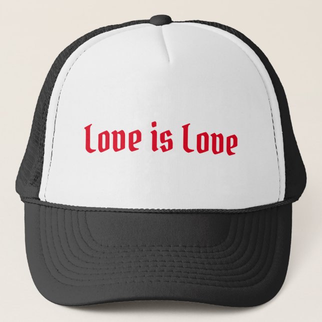 Casquette L'amour est amour rouge Vieux anglais typographie  (Devant)