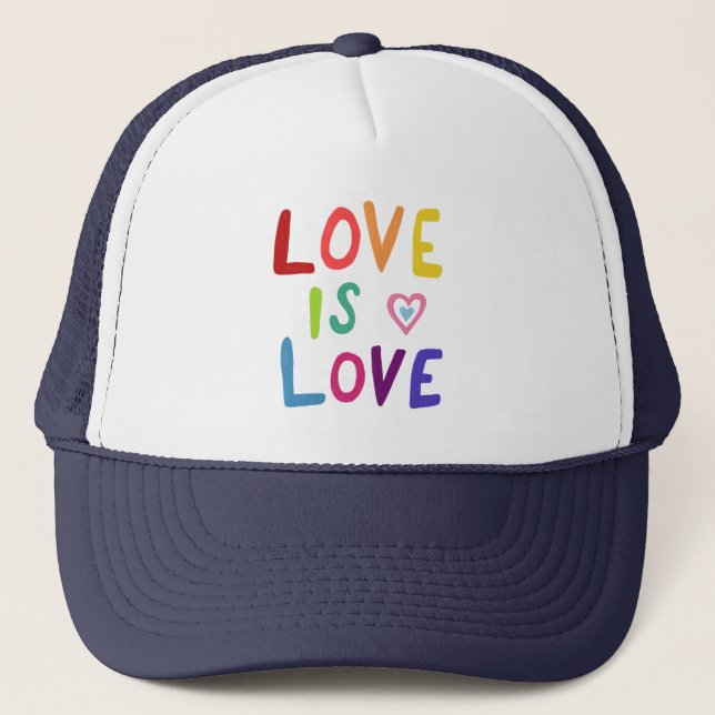 Casquette L'AMOUR EST L'AMOUR Colorful Rainbow Pride (Devant)