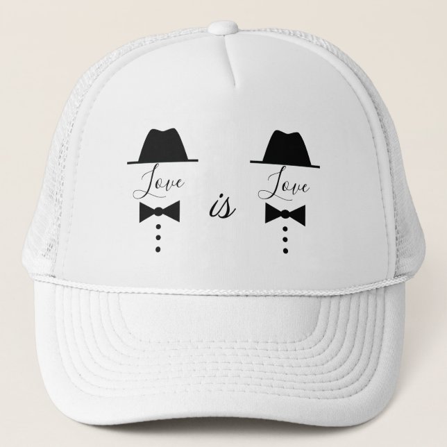 Casquette L'amour est l'amour, Couple gay noir et blanc (Devant)
