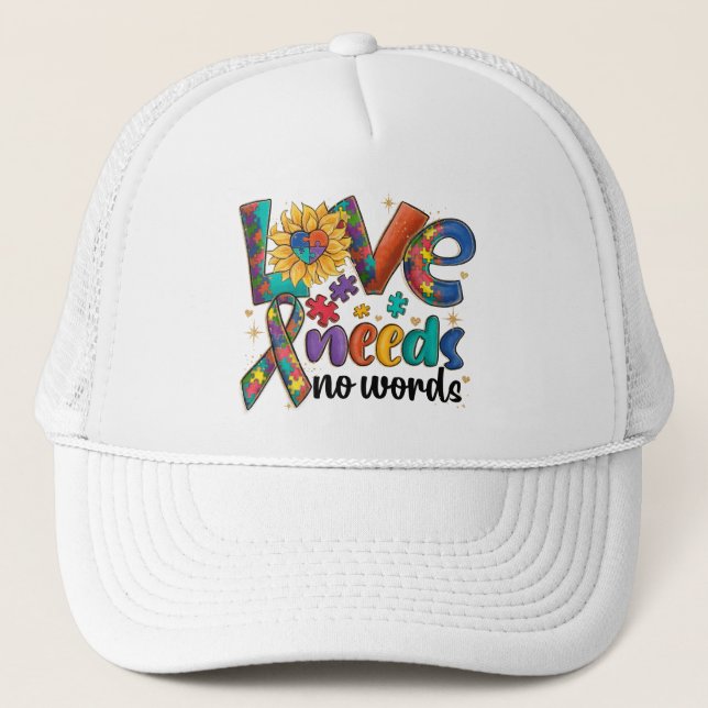 Casquette L'Amour N'A Pas Besoin De Mots Autisme (Devant)
