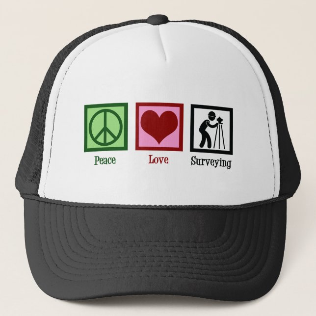 Casquette Land Surveyor Peace Love Surveying Company (Devant)