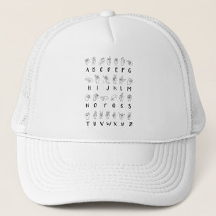 Casquette Langue des signes ASL Alphabet Apprentissage Cadea