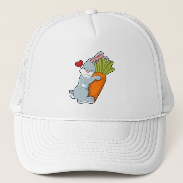 Casquette Lapin avec carotte et coeur (Devant)