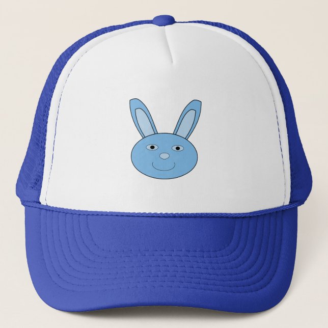 Casquette Lapin Bleu Garçon Visage Printemps Pâques (Devant)