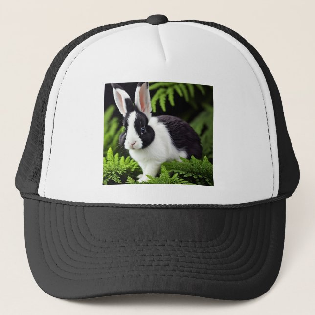 Casquette Lapin Bunnies Noir Et Blanc, (Devant)