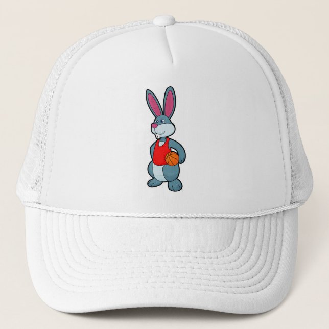 Casquette Lapin comme joueur de basket-ball avec basket-ball (Devant)