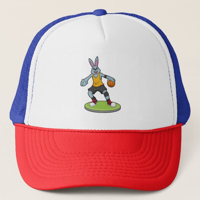 Casquette Lapin comme joueur de basket-ball avec basket-ball (Devant)