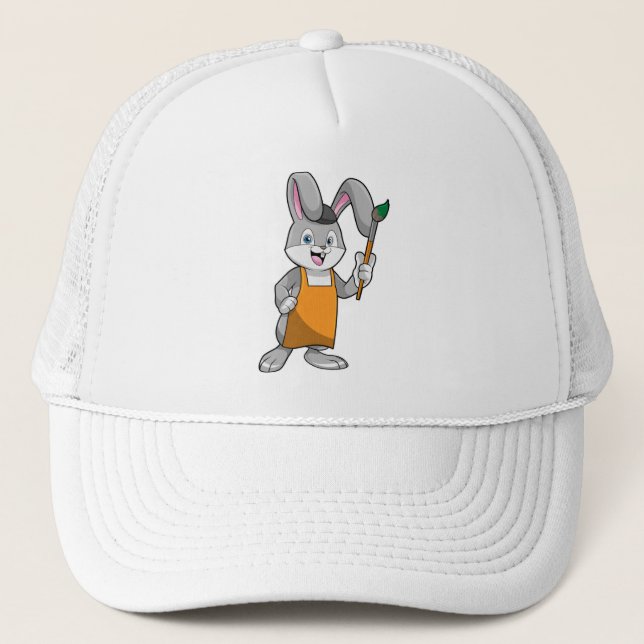 Casquette Lapin comme Peintre avec pinceau (Devant)