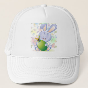 Casquette Lapin de Pâques avec Oeuf et Fleurs