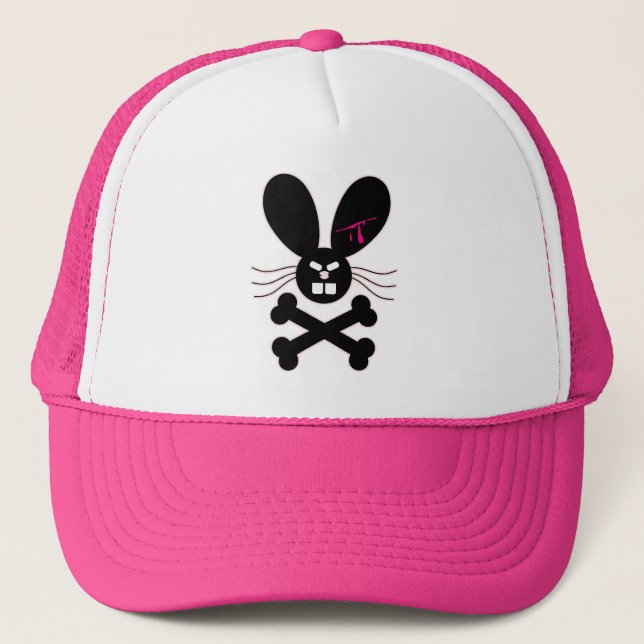 Casquette Lapin Émo Maléfique Os de la Croix (Devant)