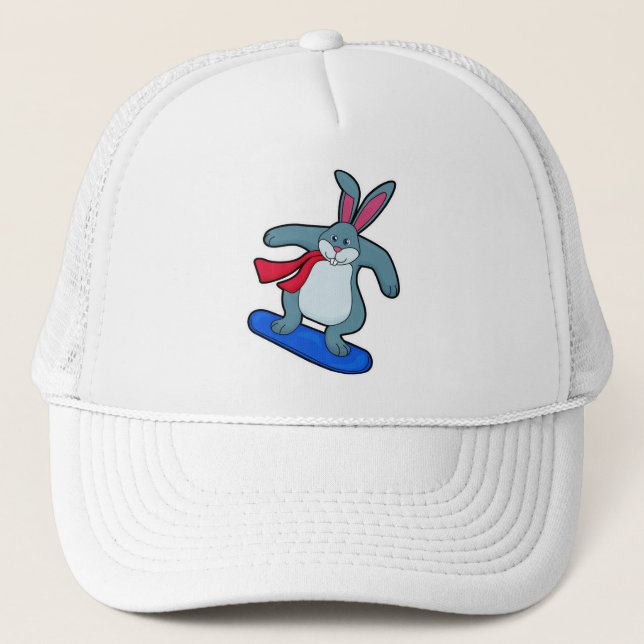 Casquette Lapin en Snowboard avec Snowboard & Scarf (Devant)