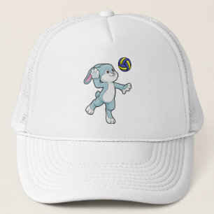 Casquette Lapin en sport avec volleyball
