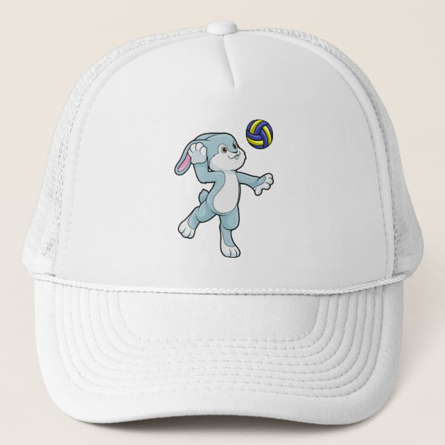 Casquette Lapin en sport avec volleyball (Devant)