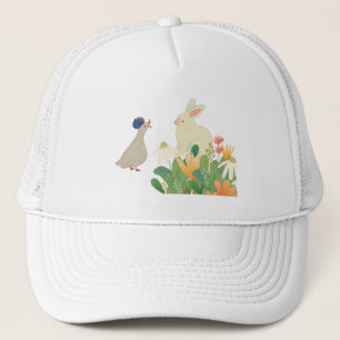 Casquette Lapin et Oiseau de Whimsical en Fleur - Plage de p
