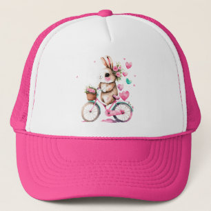 Casquette Lapin joyeux et romantique lapin sur vélo