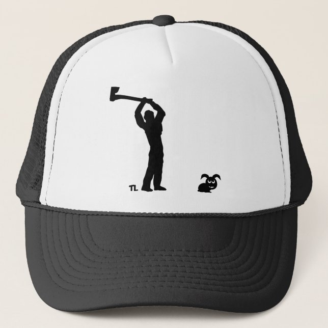 Casquette lapin noir mort - bûcheron (Devant)