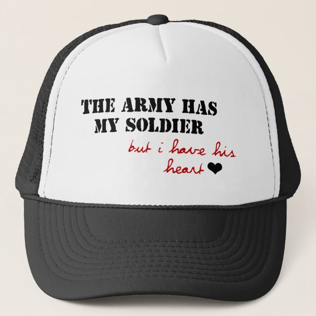 Casquette L'armée a mon soldat, mais j'ai son coeur (Devant)