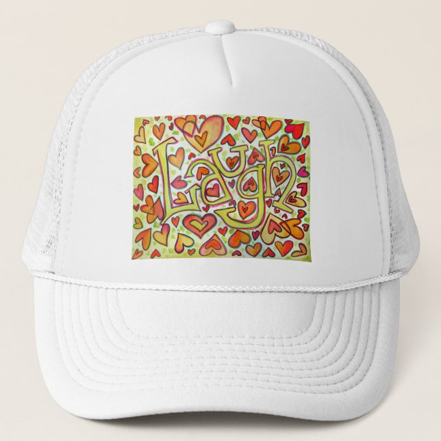 Casquette Laugh Word Art Hap or Caps (Devant)