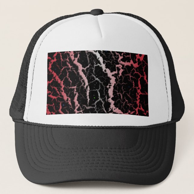 Casquette Lave de l'espace fissuré - blanc/corail (Devant)