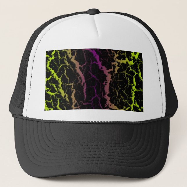 Casquette Lave de l'espace fissuré - Lime/pourpre (Devant)