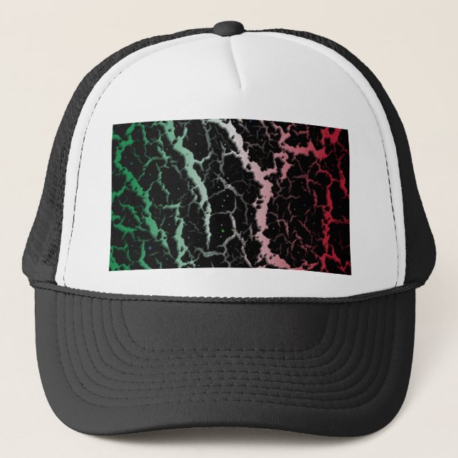 Casquette Lave de l'espace fissuré - Vert/Blanc/Rouge (Devant)