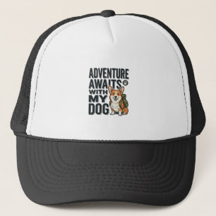 Casquette L'aventure attend avec mon chien design de randonn