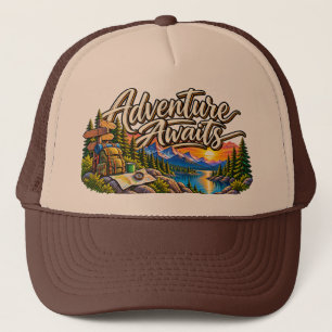 Casquette L'aventure Attend Lac de Montagne Plein Air