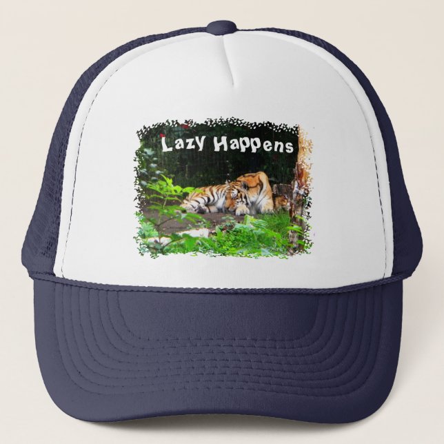 Casquette Lazy arrive le tigre de Sibérie (Devant)
